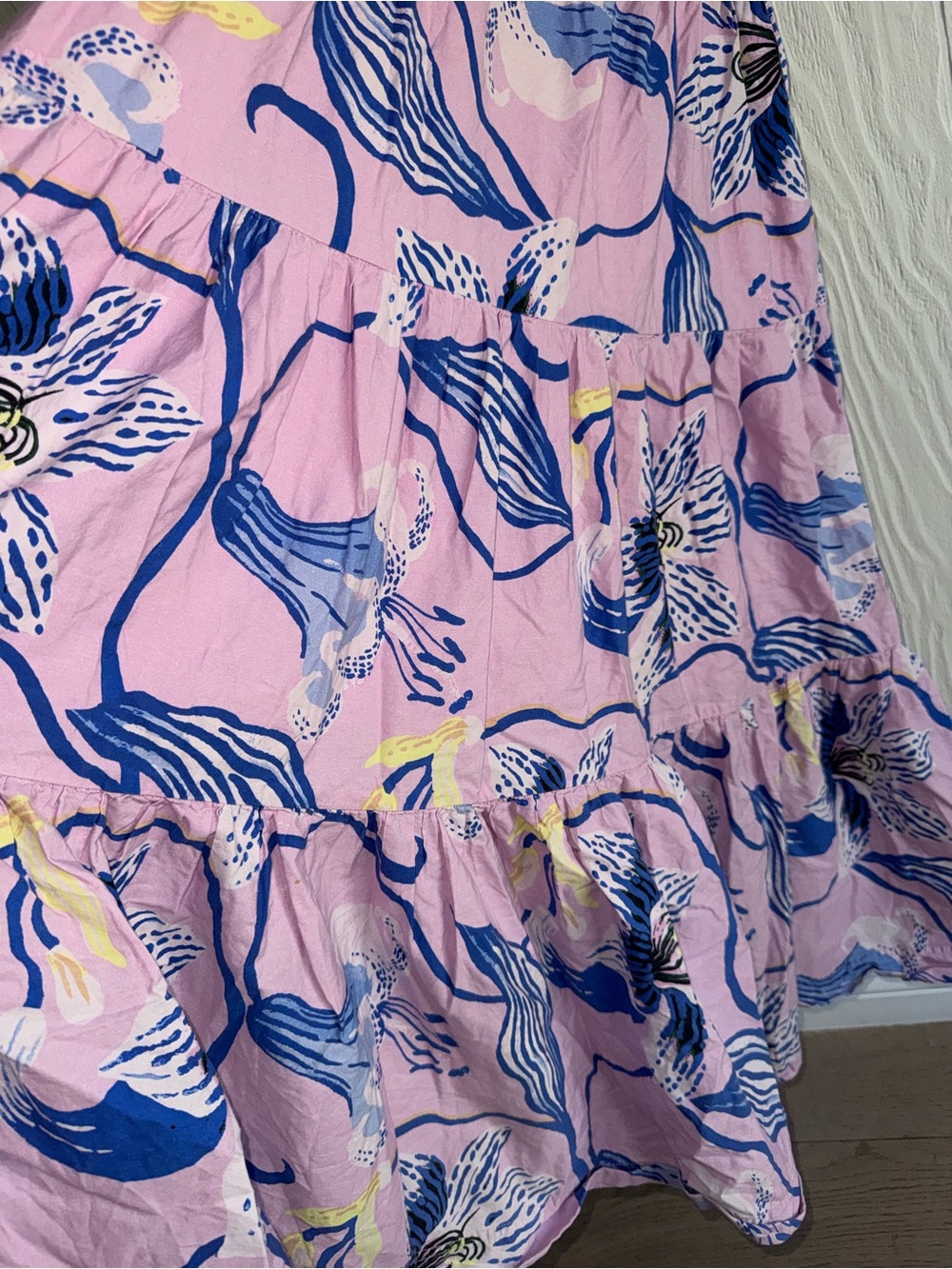 ANTHROPOLOGIE Sarah Gordon Tiered Halter Midi Dress Lilac Floral Sz: 6 - Picture 5 of 15